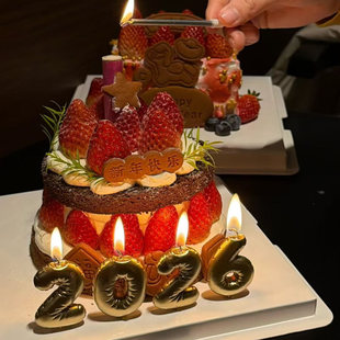 2026马年蛋糕装饰饼干小马福字五角星摆件新年快乐字牌甜品台插件