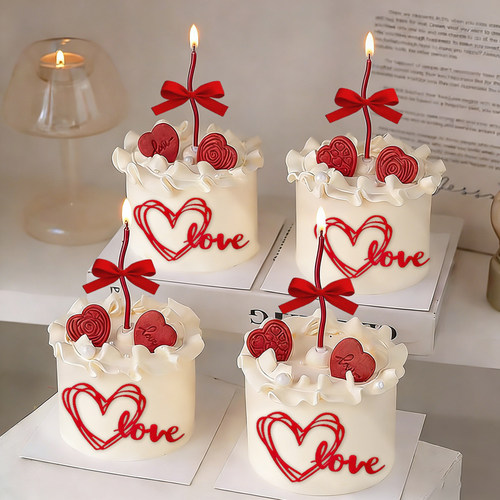 214情人节蛋糕装饰情侣表白甜品