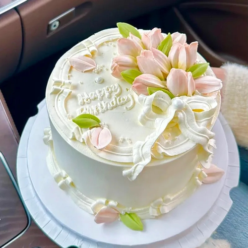 蛋糕装饰巧克力郁金香刮刀花成品