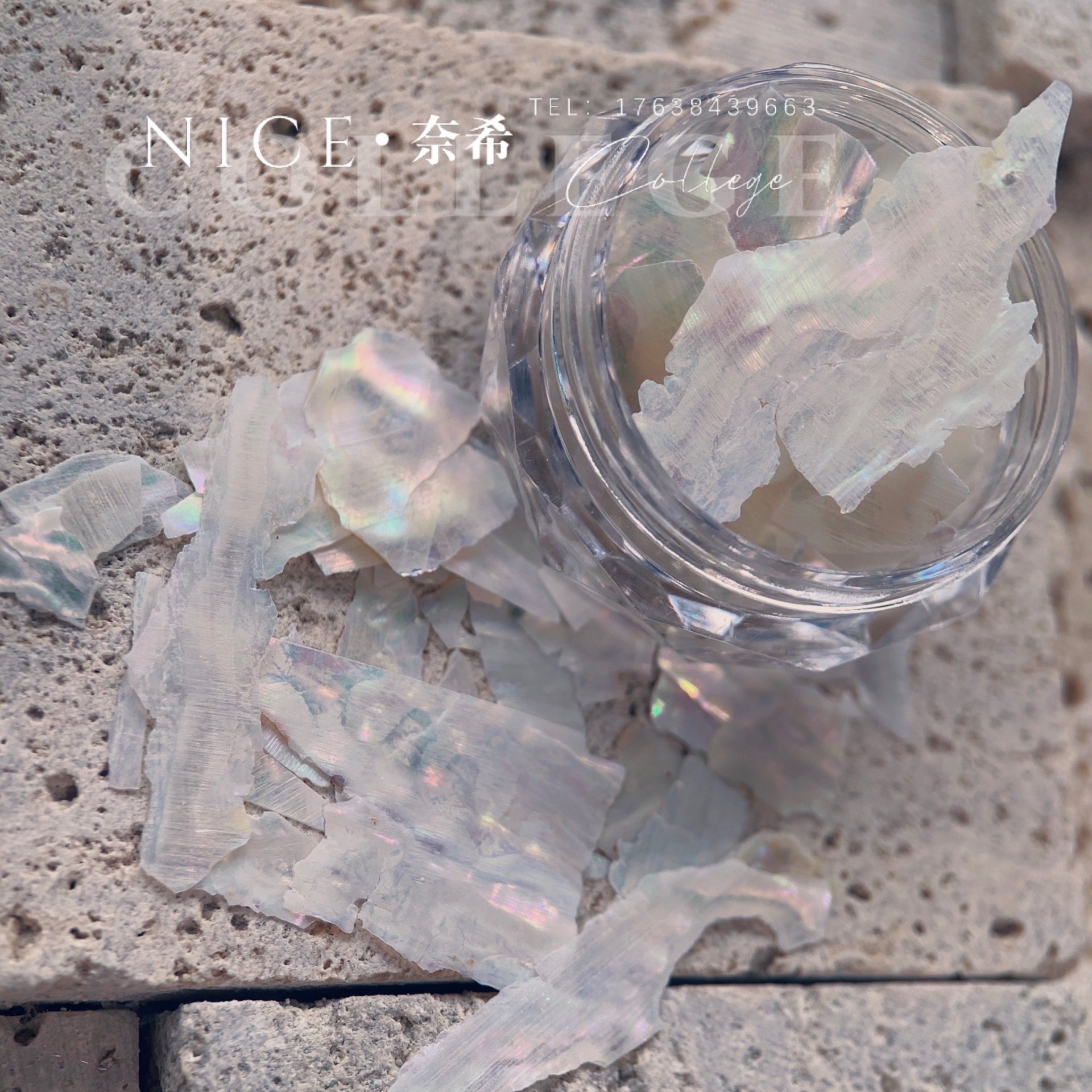 奈希新品贝壳饰品白色蓝色浅蓝原色超薄贝壳