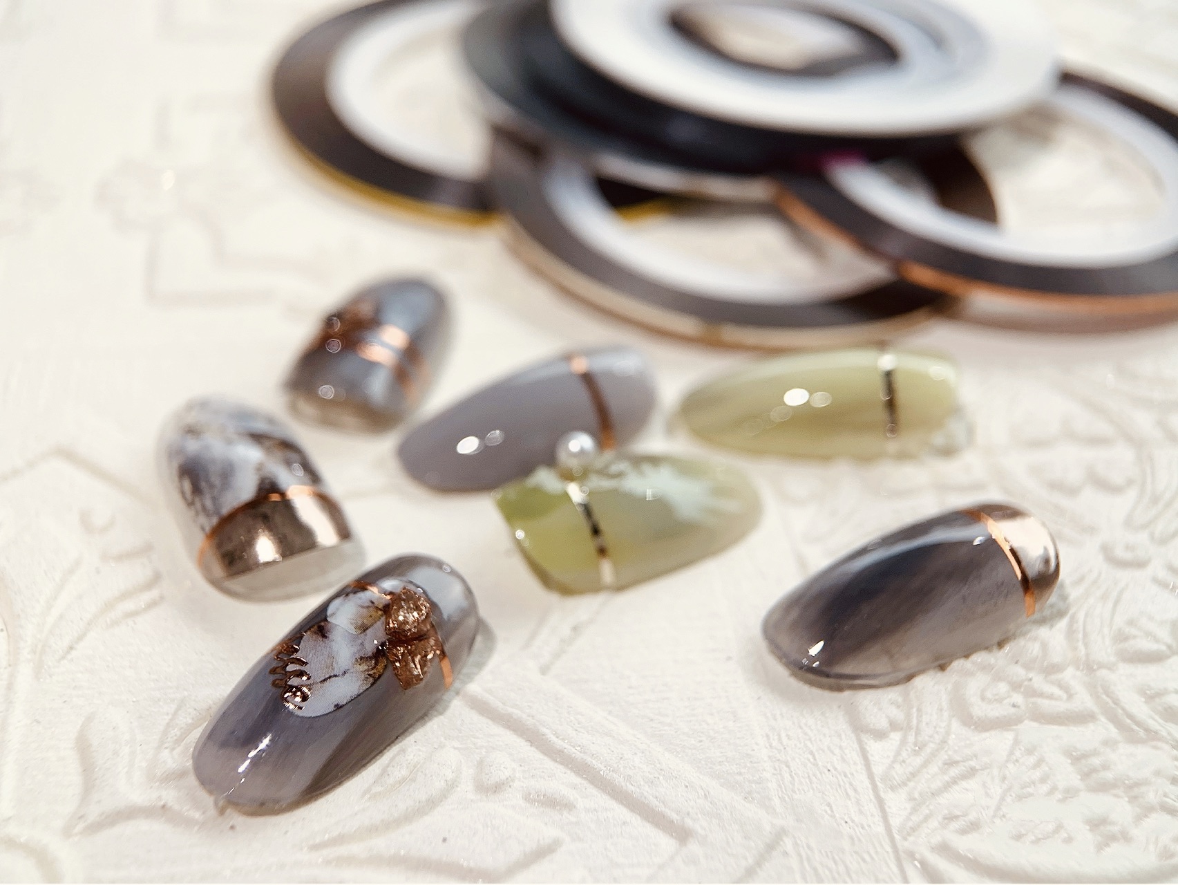 奈希美甲饰品金银线彩色线彩绘金属线贴纸DIY贴纸花甲油胶工具