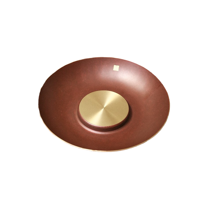 铜彩漆茶承壶承干泡盘日式