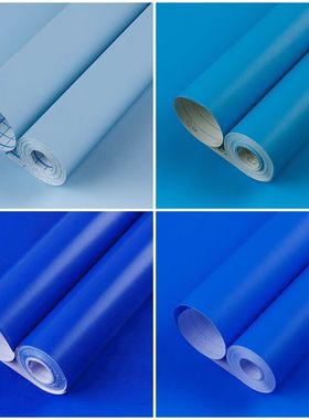 即时贴刻字自粘防水贴纸 淡蓝色儿童房卧室幼儿园墙壁纸书桌翻新