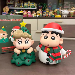圣诞节蜡笔小新小葵公仔手办摆件发光拍拍灯家居装饰生日礼物送礼