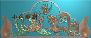 石材雕刻图石雕墓碑帽头简单龙凤精雕图龙凤戏珠碑头翘角浮雕图1