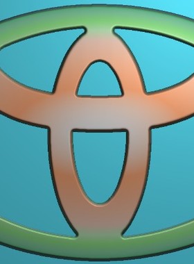 JD精雕浮雕灰度图BMP丰田汽车标志挂件木雕46牌artcam玉雕刻图