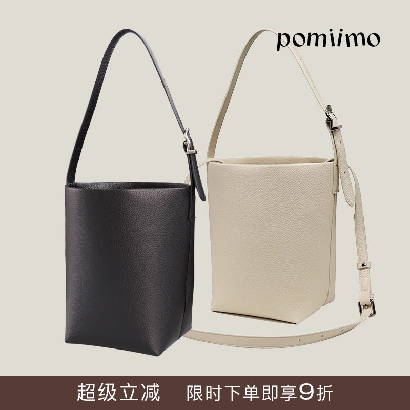Pomiimo 可斜挎单肩调节简约轻便实用腋下包斜挎包单肩水桶包女包
