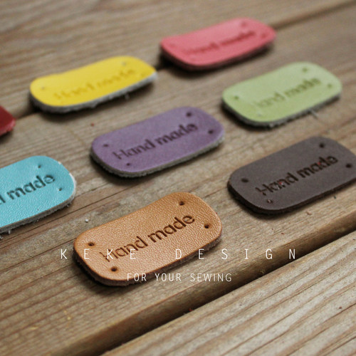 可可家手工真皮皮标手缝装饰