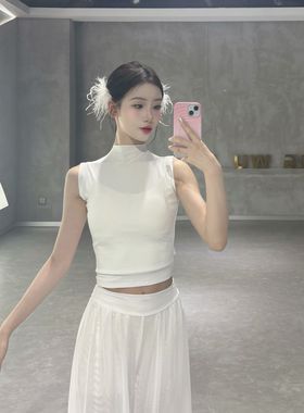 舞蹈上衣女款新款短袖芭蕾形体训练服现代舞练功服夏天古典舞服装