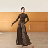 现代舞秋冬舞蹈练功服上衣古典舞专业形体训练飘逸长袖 服装 女艺考