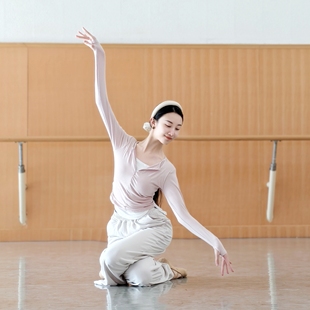 2026新款现代舞练功服假两件半拉链女成人上衣古典舞中国舞形体服