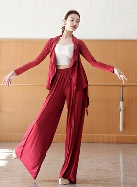 高弹现代舞练功服开衫中国舞古典舞瑜伽拉丁形体服高领显瘦舞蹈服