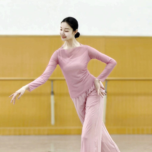 古典舞长袖上衣练功服现代舞女春夏成人中国舞形体服装新款舞蹈服