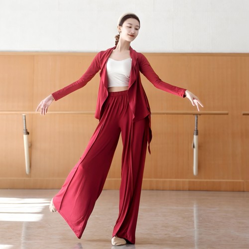 高弹现代舞练功服开衫中国舞古典舞瑜伽拉丁形体服高领显瘦舞蹈服