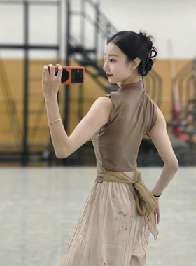 古典舞形体练功服夏季新款日常可穿上衣露背现代舞短袖舞蹈服