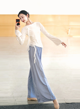 古典舞身韵飘逸长袖上衣日常中国舞现代舞形体服舞蹈练功服汉唐舞