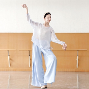 古典舞飘逸纱衣身韵宽松系带舞蹈服中国舞现代舞练功服日常可穿