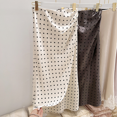 2025新款法式气质垂感遮胯高腰波点长款半身裙女夏季鱼尾裙