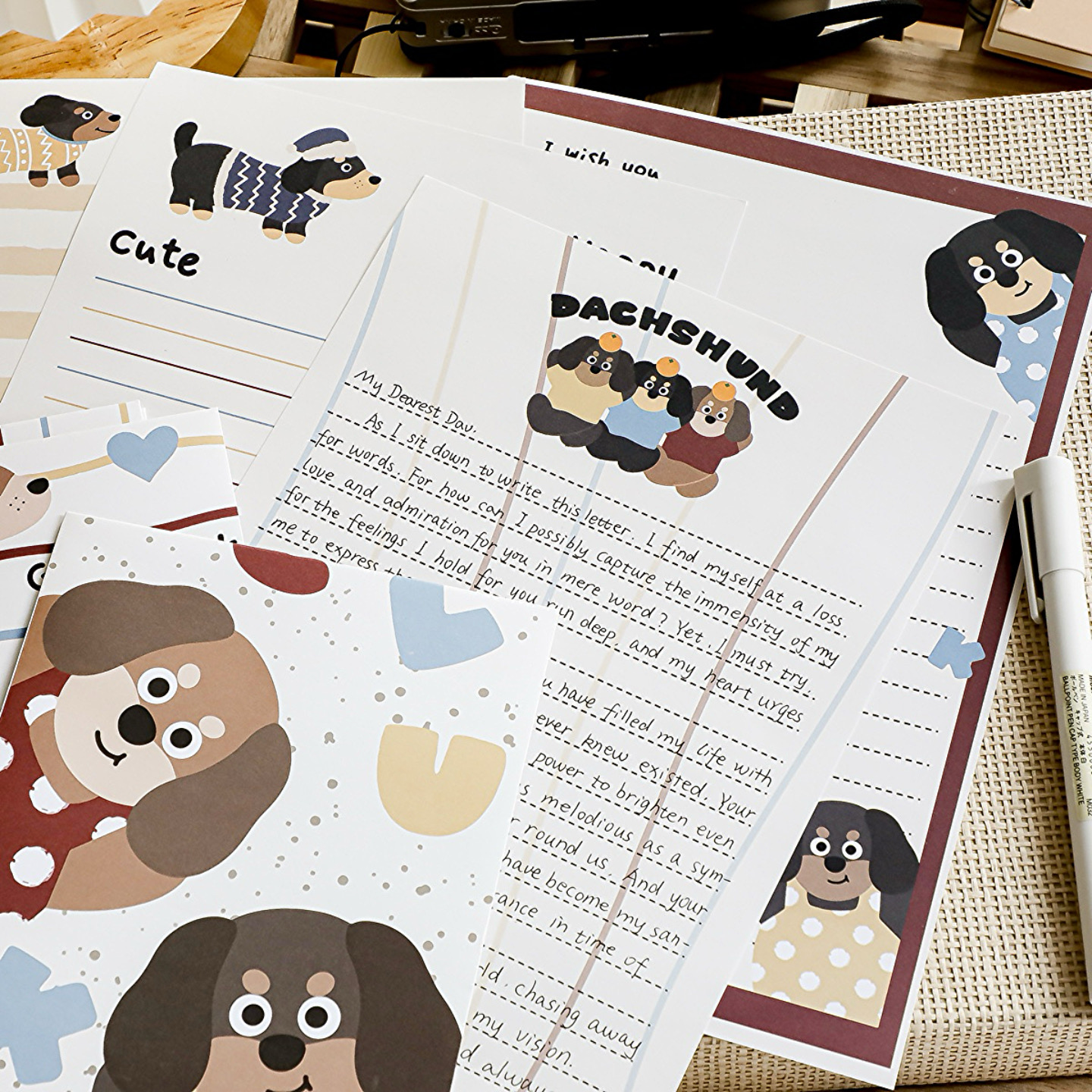 韩系可爱卡通动物信封信纸套装