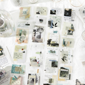 自由是旷野PET模切胶带 饰贴纸手账贴画 ins风复古手帐diy打底装