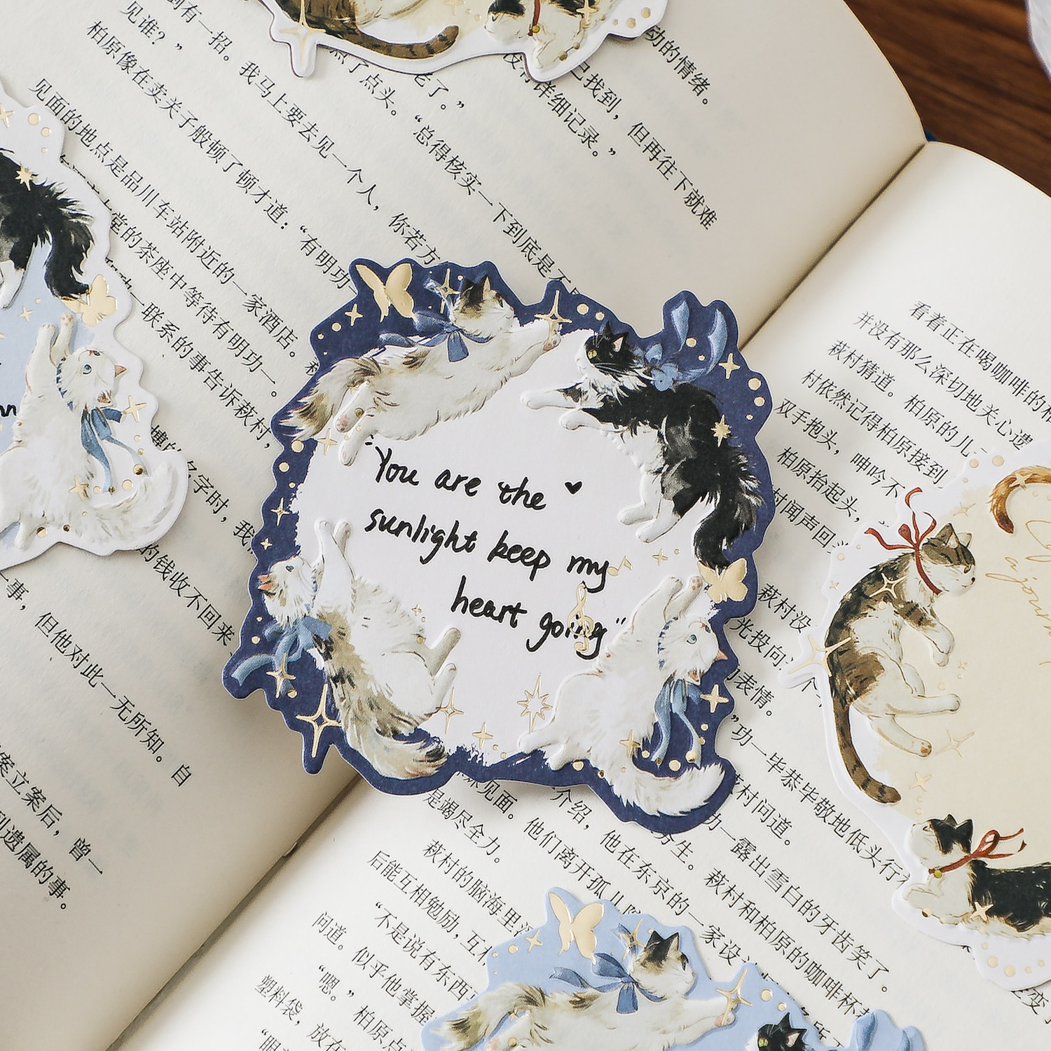 浮雕猫咪烫金异型便签纸