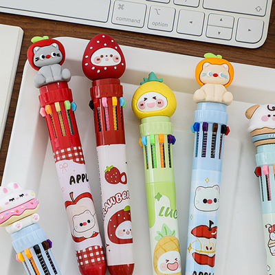 2支入可爱卡通十色圆珠笔彩笔