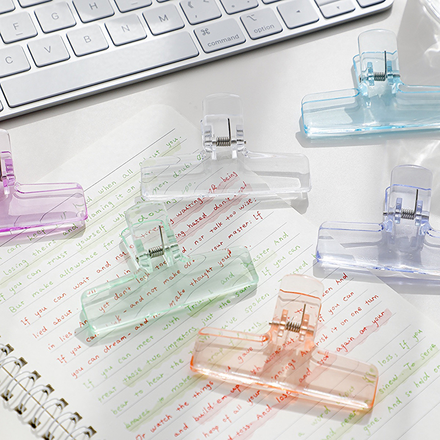 简约透明彩色果冻小夹子