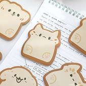 吐司小动物便利贴 可爱小猫小狗表情有粘性便签贴纸便条纸N次贴