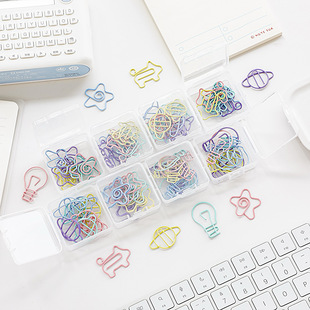 可爱异形彩色回形针学生办公用固定曲别针高颜值文件试卷资料别针