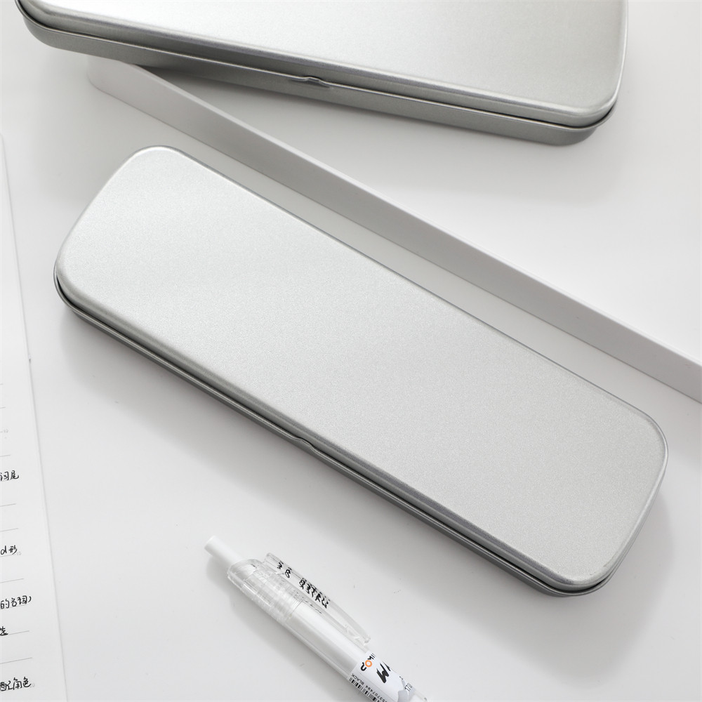 간단한 철 문구 상자 학생 DIY 연필 상자 철 상자 예술 원시 금속 소재 인쇄되지 않은 스타일 연필 상자