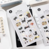 韩国suatelier猫咪贴纸手帐装 饰贴画我 小宇宙素材小猫手账拼贴