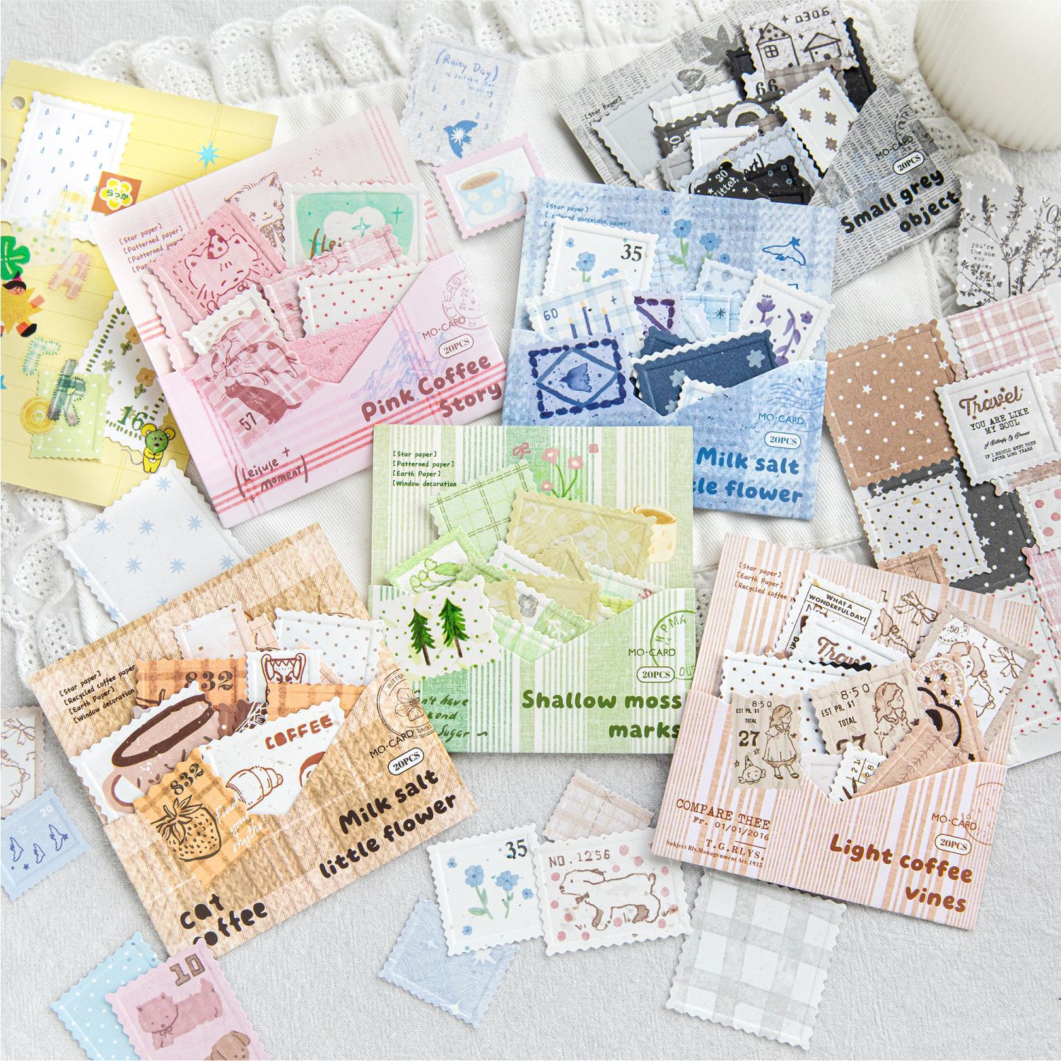 盐色集市系列凸版浮雕邮票贴纸包