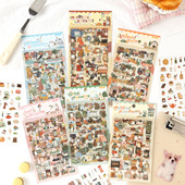 浮生小趣切膜PET手帐贴纸 复古风手账DIY贴画装 饰小图案小素材