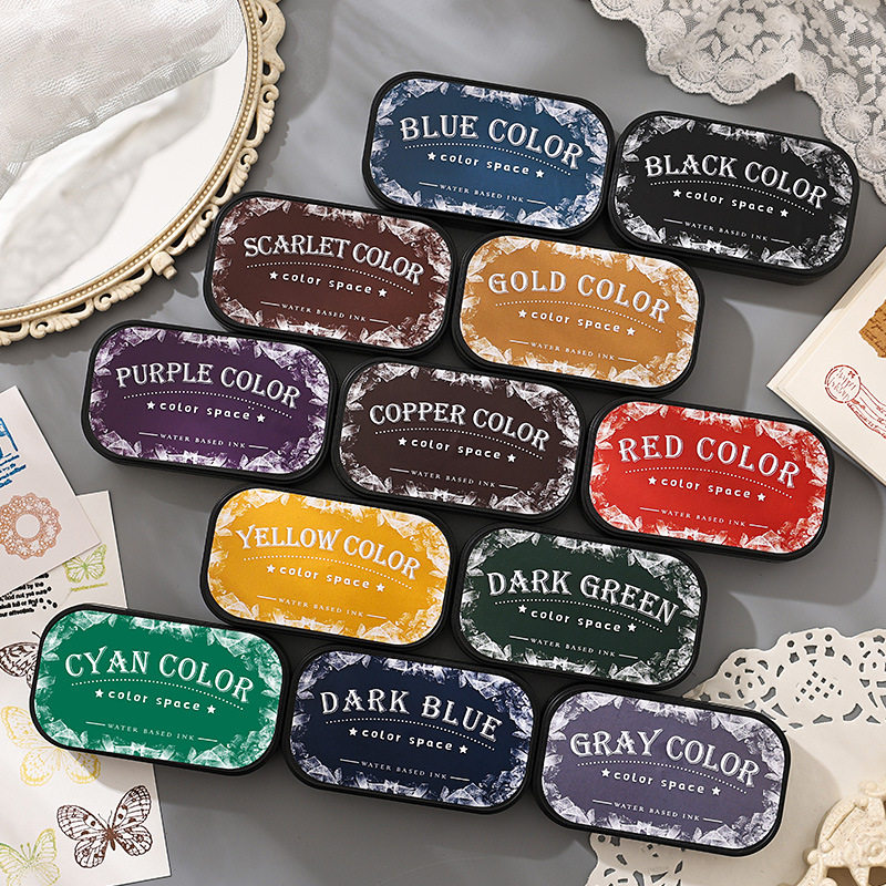 高密度彩色水性印泥彩色空间KI多色复古印油手帐素材手账印章印台,文具电教/文化用品/商务用品,可爱印泥,淘宝优惠券,粉丝福利购,淘宝优惠卷