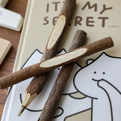 diy复古天然原木圆珠笔