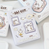 可爱小猫奈奈彩页本子笔记本手账本密码 锁日记本ns风高颜值手帐本