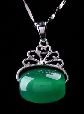 925银项链女银饰品纯银首饰路路通玉髓吊坠配饰YS238