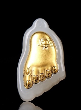 和田玉吊坠金镶玉玉坠挂件礼品珠宝(YH)HTJ322