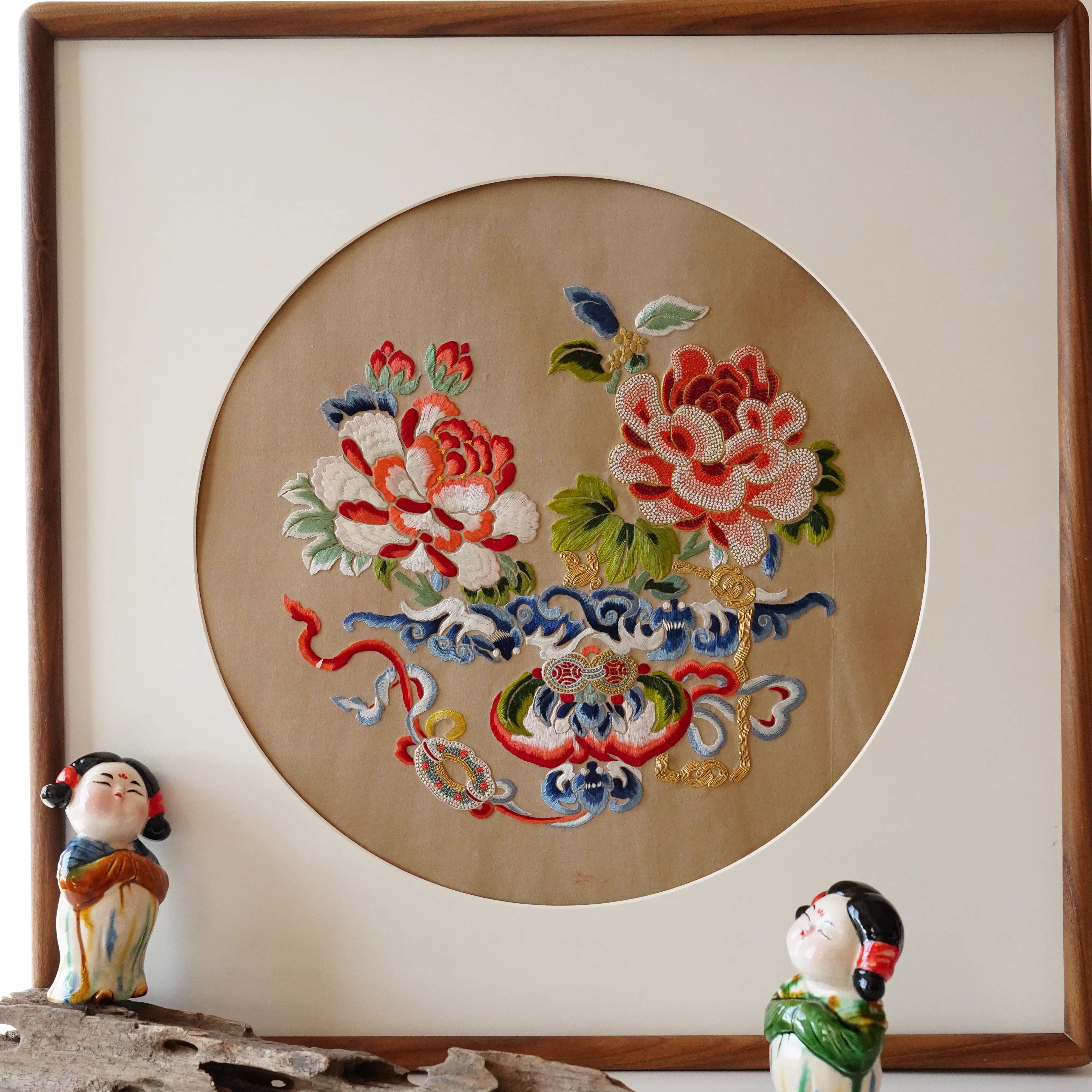 十指春风中级难度《一揽富贵》清代宫廷纹样diy真丝刺绣材料包