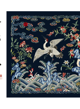 高级难度《清代补子》纹样diy真丝刺绣材料包 十指春风传统刺绣