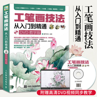 工笔画技法从入门到精通 DVD视频教学版 国画临摹画册基础教程书初学者画画入门自学零基础绘画书籍白描画谱工笔画教材学画画线描