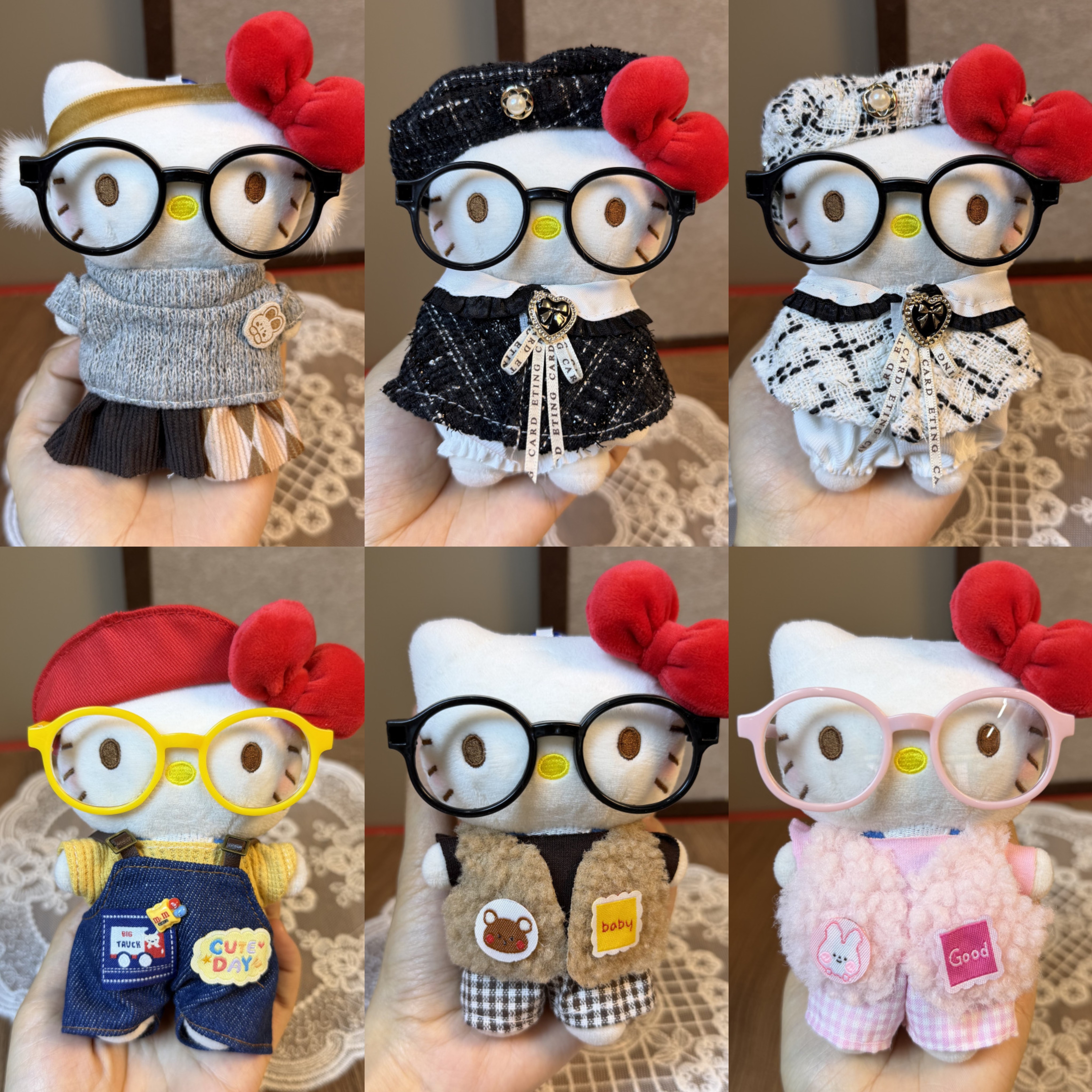 helloKitty挂件可穿娃衣可爱kt猫毛绒玩偶公仔衣服裙子套装冬天图片