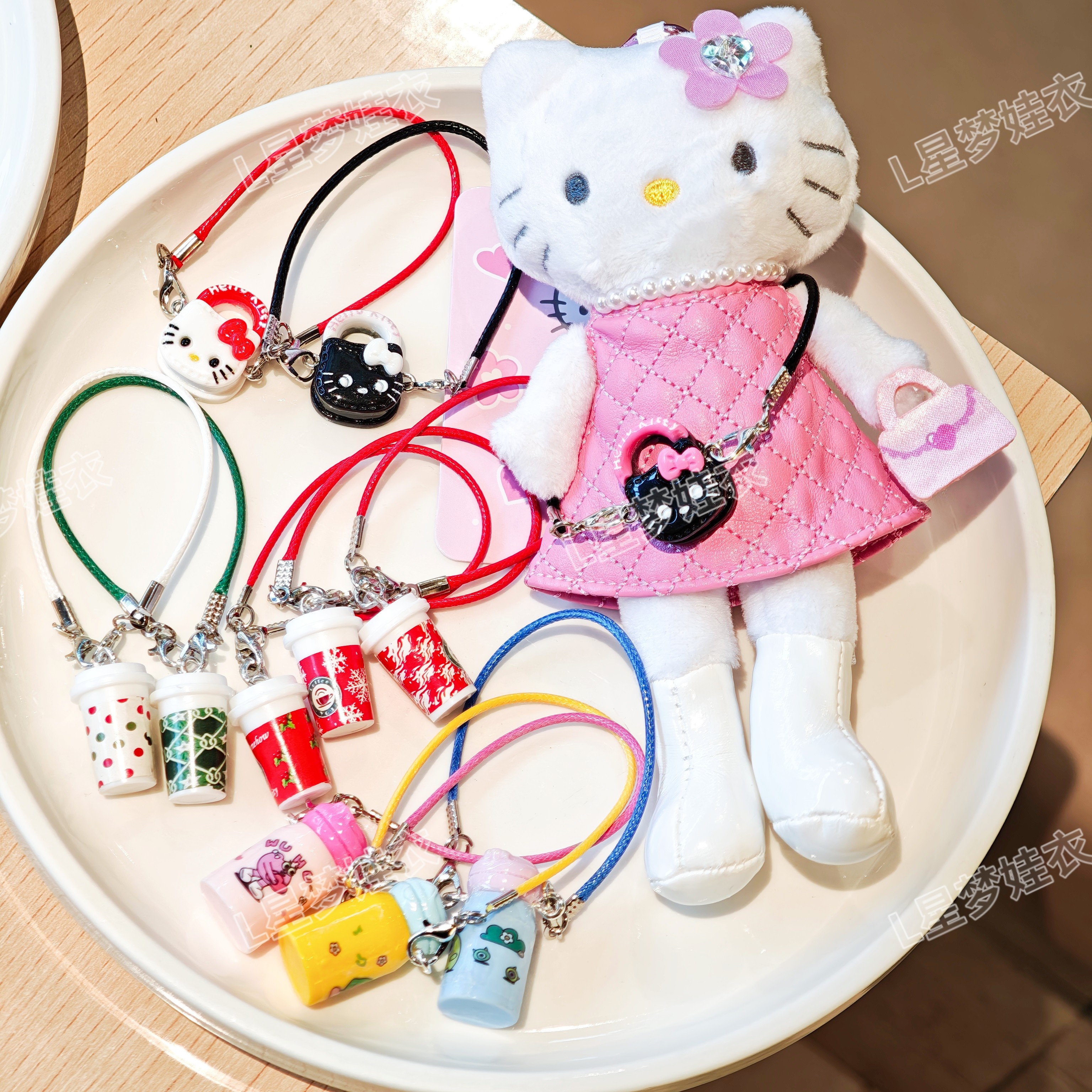 娃娃屋dollhouse迷你卡通模型小相机蝴蝶结挂脖配饰公仔挂饰配饰