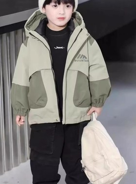 女童男童防水加厚连帽童装羽绒服拆卸三合一冲锋衣90%白鸭绒羽绒
