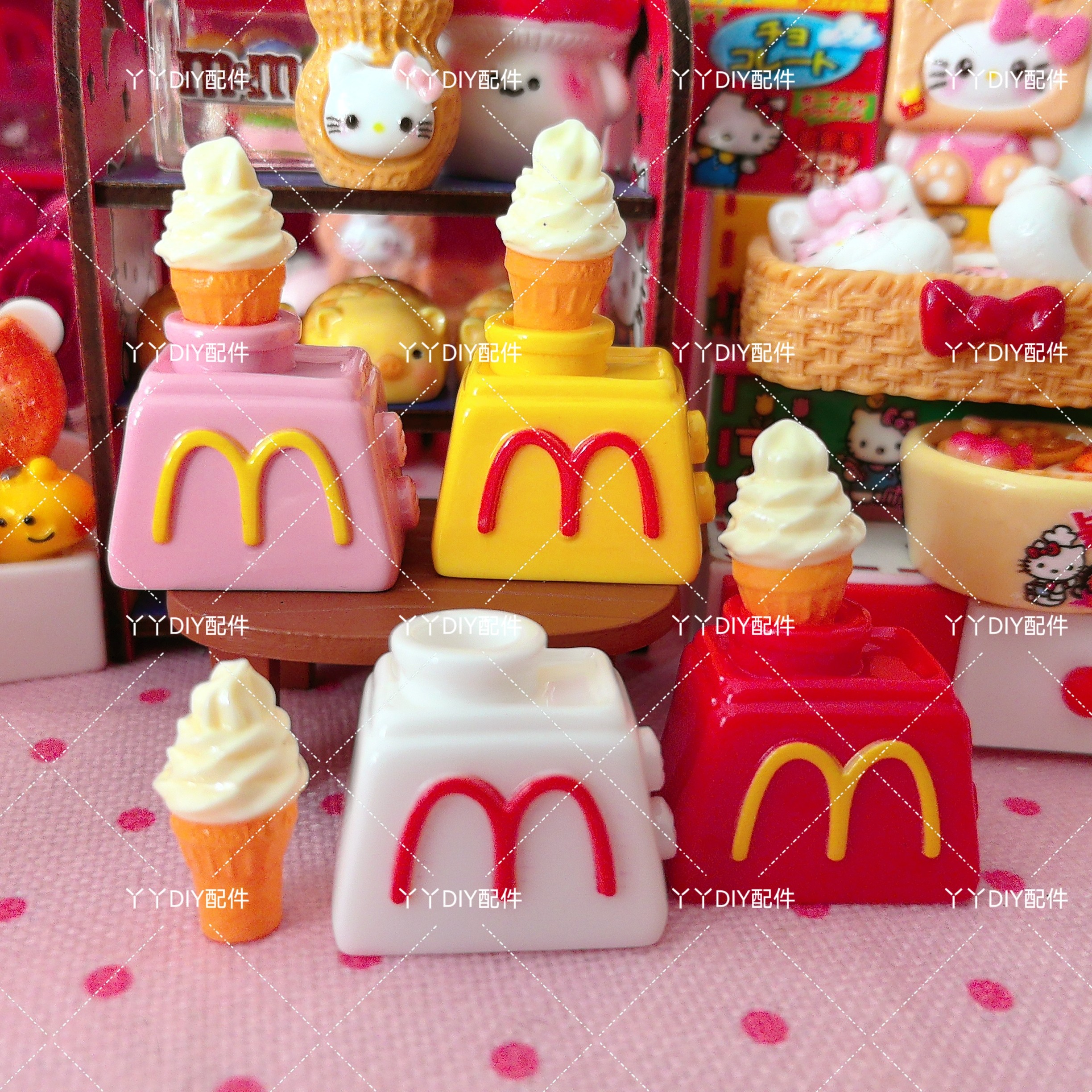 仿真定制食玩麦当当冰淇淋机DIY树脂配件过家家娃娃屋摆件场景