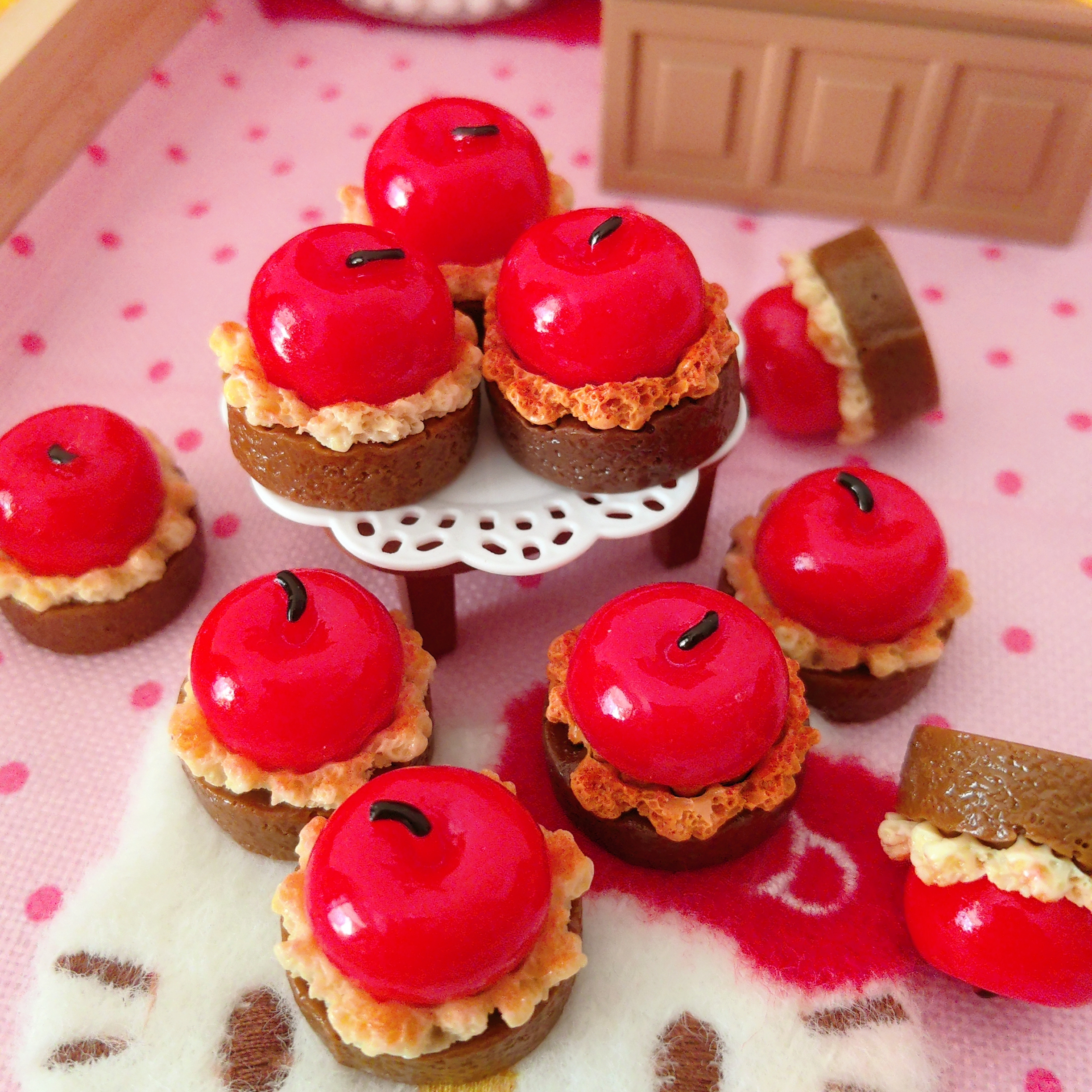 微缩定制食玩苹果玉桂塔DIY树脂配件过家家娃娃屋摆件场景