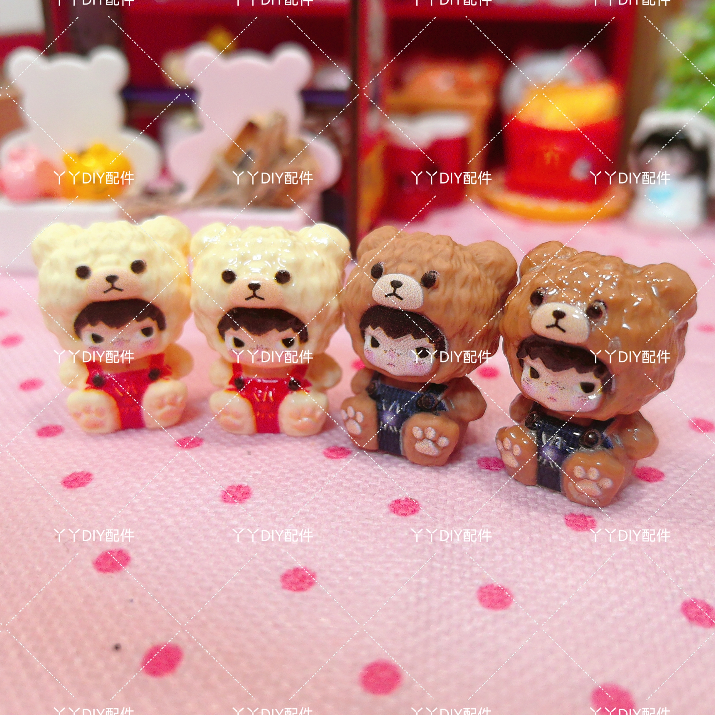 微缩定制食玩小野小熊头套树脂DIY配件过家家娃娃屋摆件场景