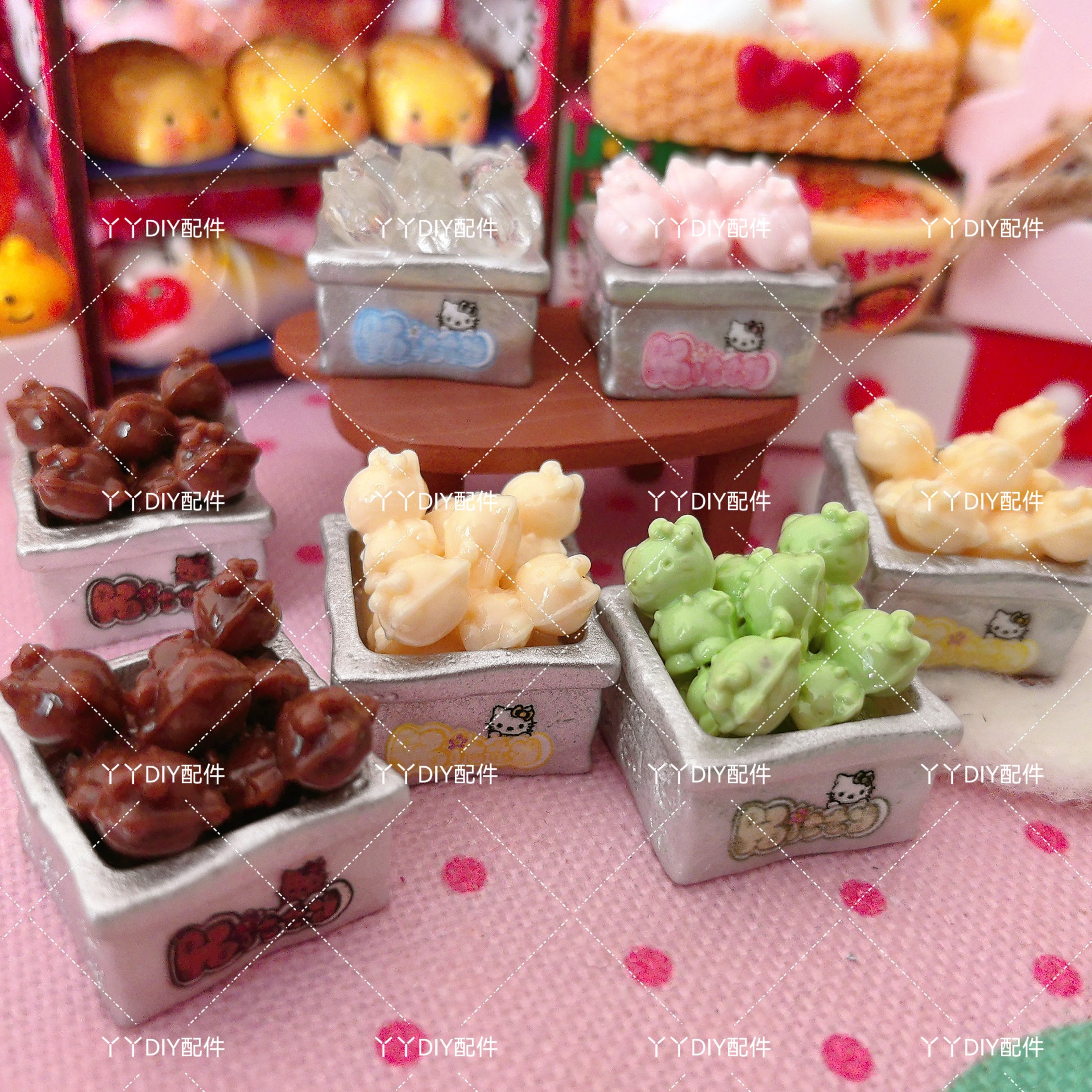 仿真定制食玩kitty巧克力盒子DIY树脂配件过家家娃娃屋摆件场景