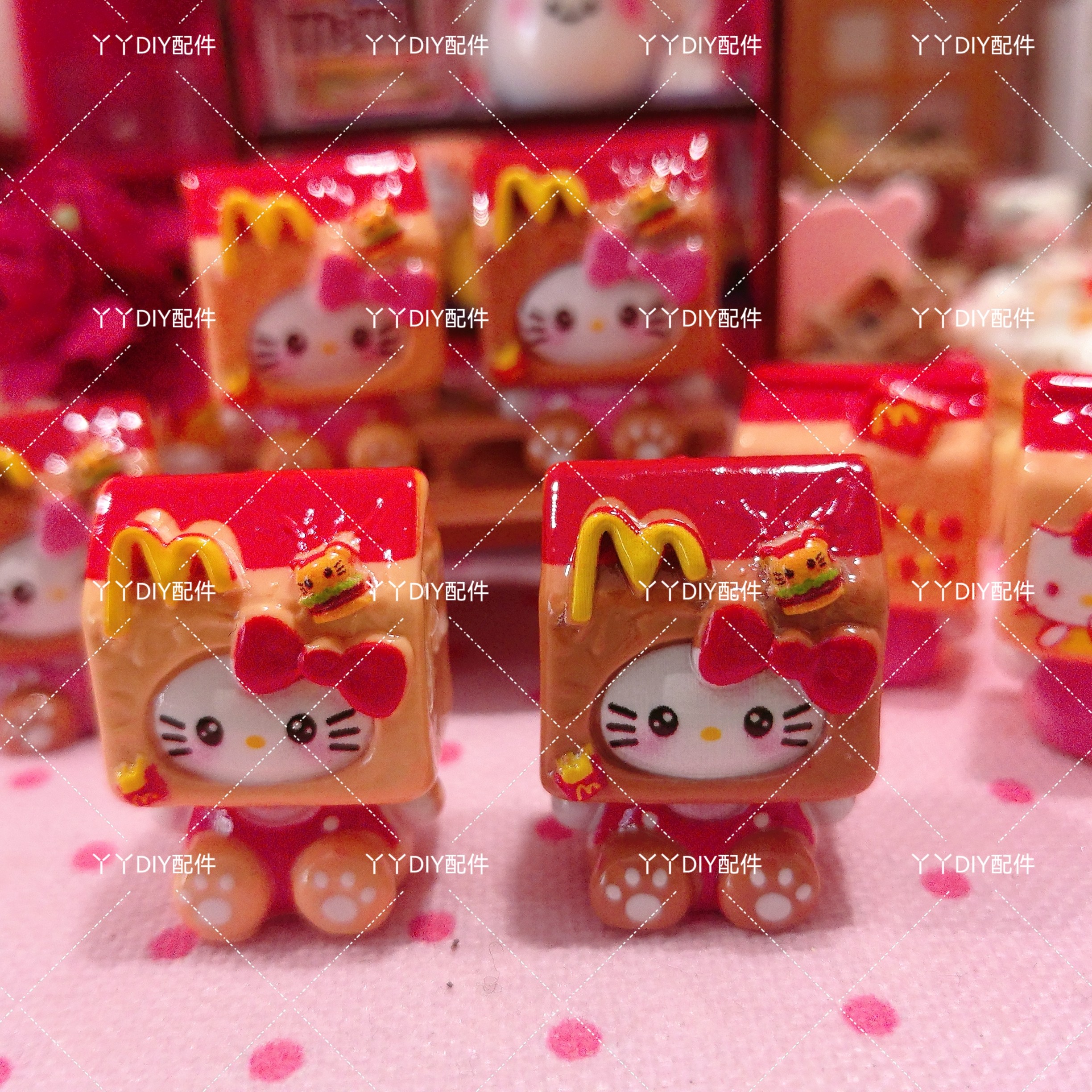 仿真微缩定制食玩kitty麦当当DIY树脂配件过家家娃娃屋摆件场景