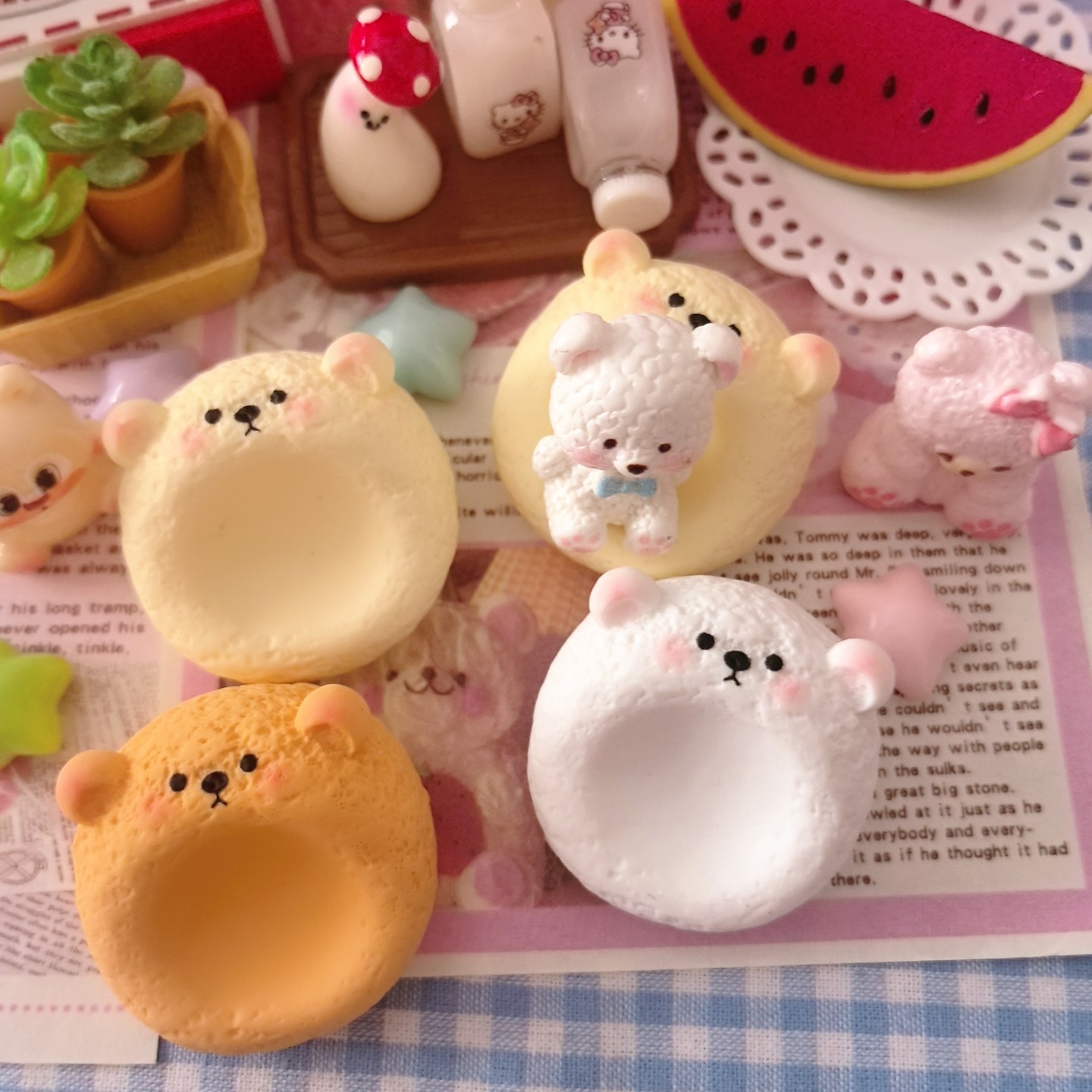 微缩定制食玩立体小熊懒人沙发diy树脂配件娃娃屋过家家场景摆件